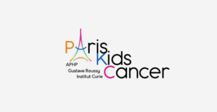Logo Paris Kids Center (soutenu par l'AP-HP, Gustave Roussy et l'Institut Curie)